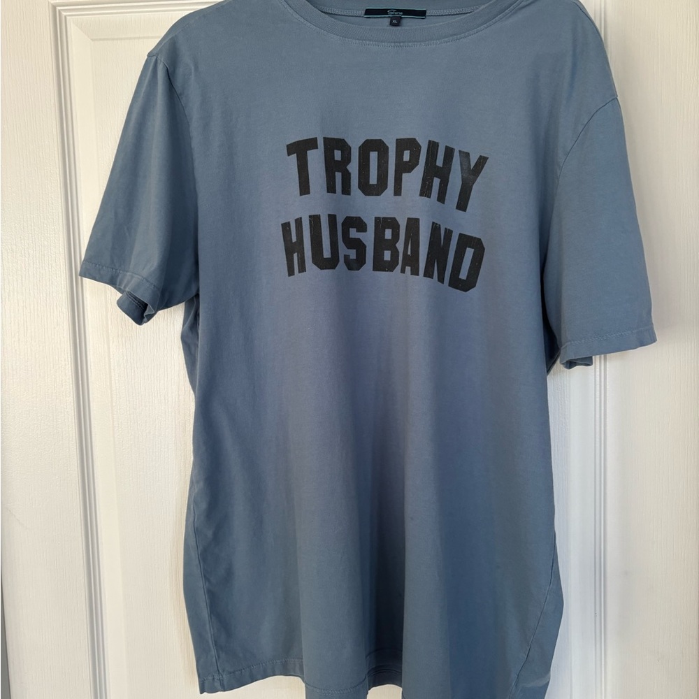 Trophy Husband Graphic Tee in Slate Blue